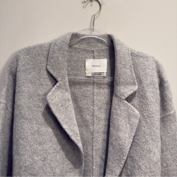 80reirai Light Gray Belted Trench Coat With Pockets Hand Made One Size - Picture 4 of 11